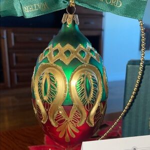 Waterford Peacock Grande Egg Heirloom Holiday Ornament